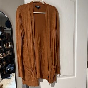 Express Women's Open Front Lightweight Cardigan - Brown